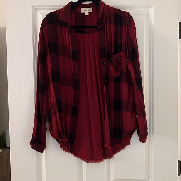 Women’s Cloth & Stone Buffalo Plaid Button-Up - Picture 1 of 7